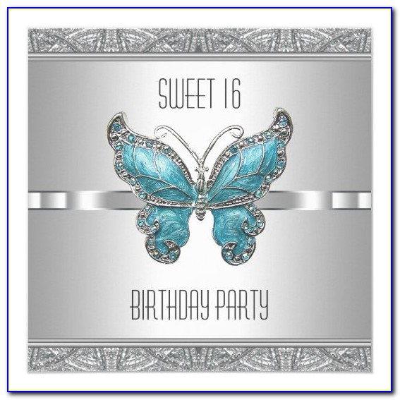 Butterfly Sweet 16 Invitations