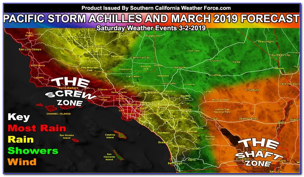 California Weather Map March
