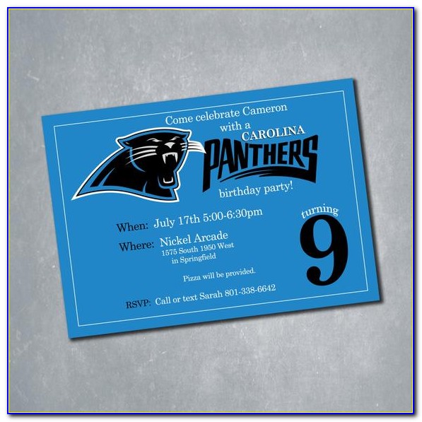 Carolina Panthers Birthday Invitations