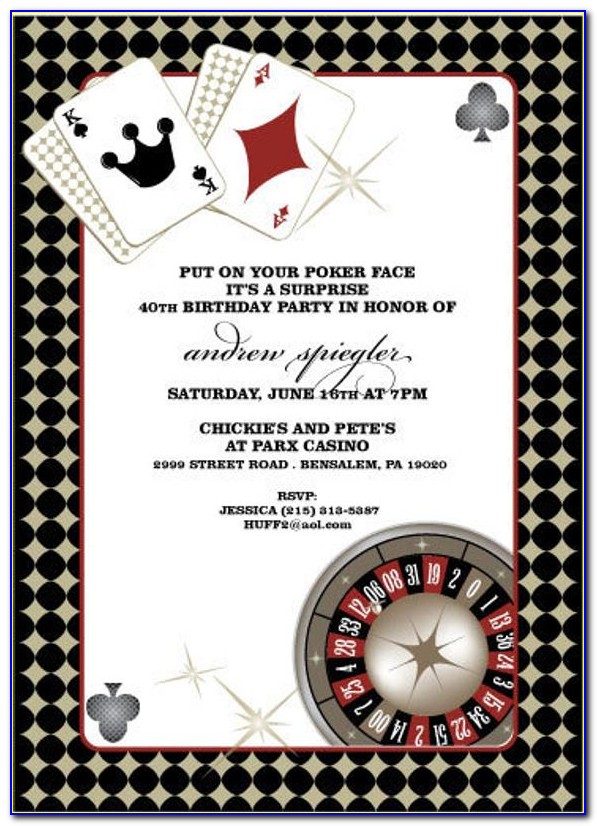 Casino Birthday Invitation Wording