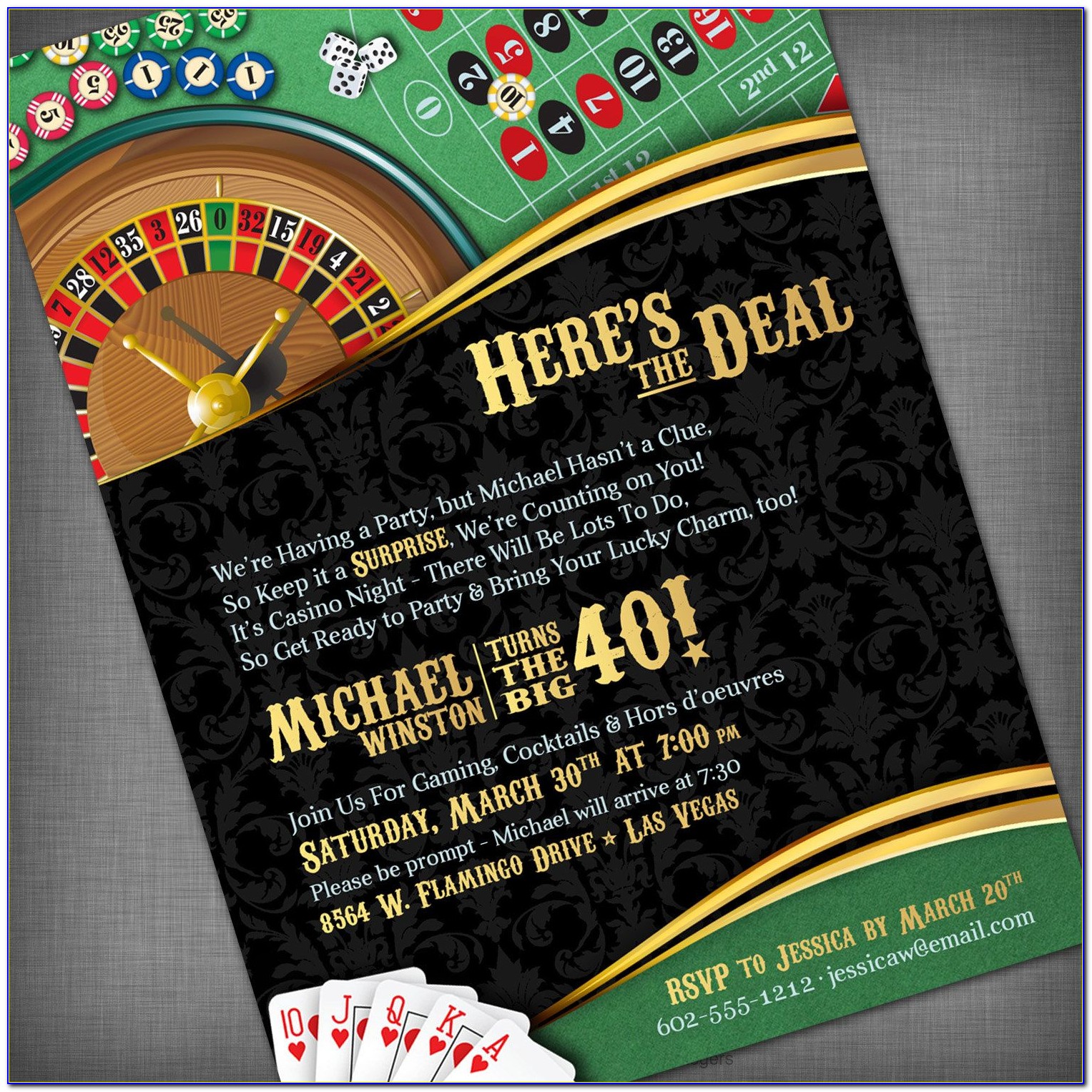 Casino Invitation Wording Ideas