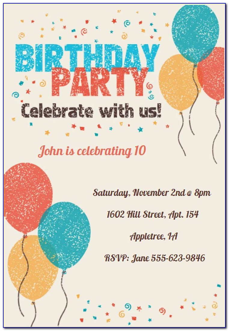 Casual Birthday Party Invitation Wording