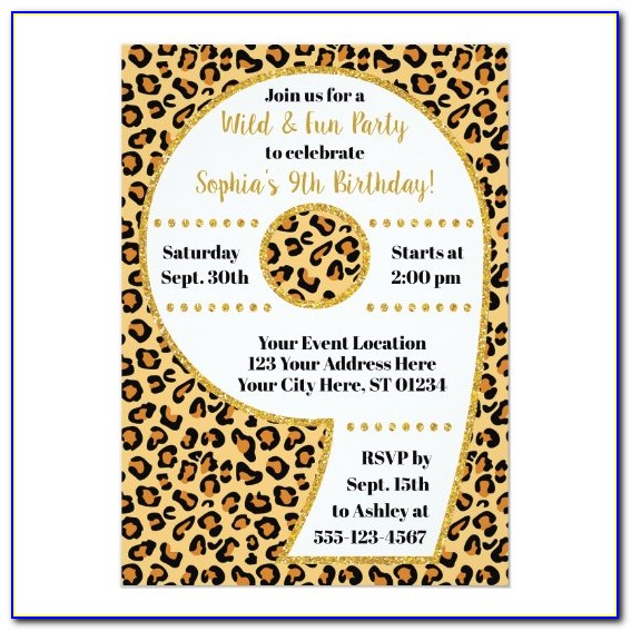 Cheetah Birthday Invitations