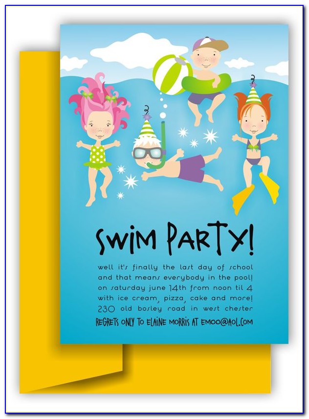 Child Pool Party Invitation Wording