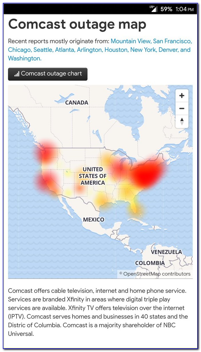 Comcast Outage Maps