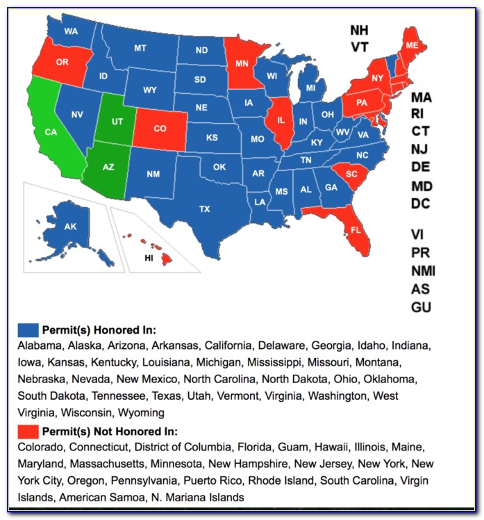 Concealed Carry Reciprocity Map 2021