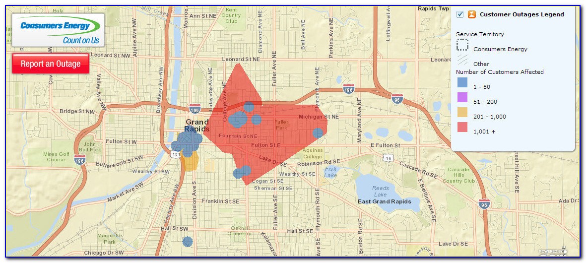 Consumers Energy Outage Map Cadillac Mi