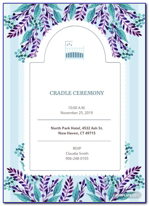 Cradle Ceremony Invitation Templates Free Online
