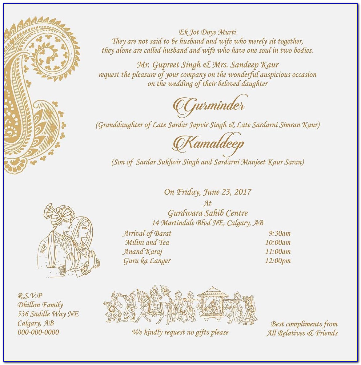 Create Sikh Wedding Invitation Card Online Free