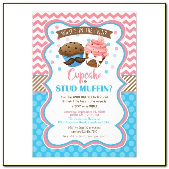 Cupcake Or Stud Muffin Invites