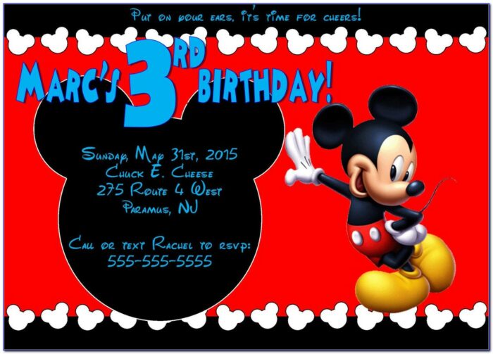 Custom Mickey Mouse 1st Birthday Invitations