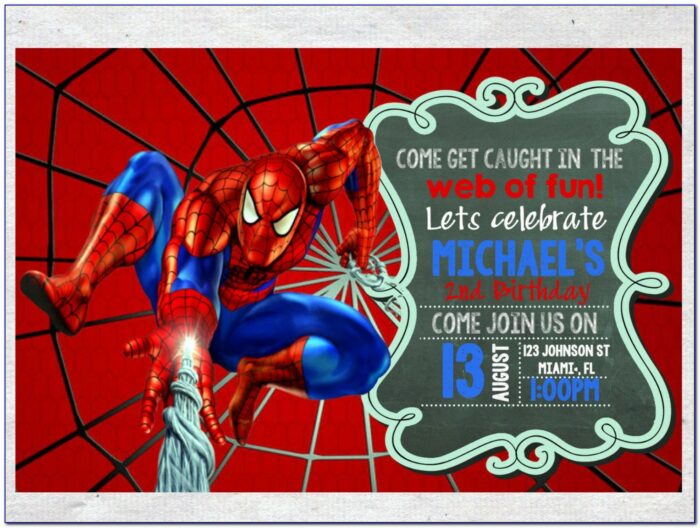 Custom Photo Spiderman Birthday Invitations