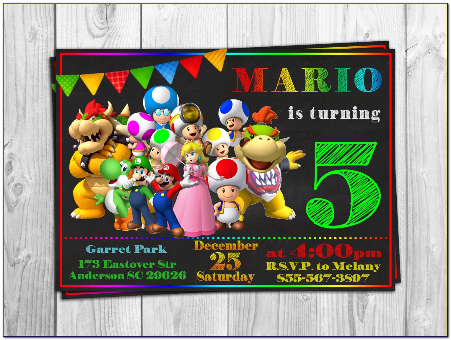 Custom Super Mario Invitations