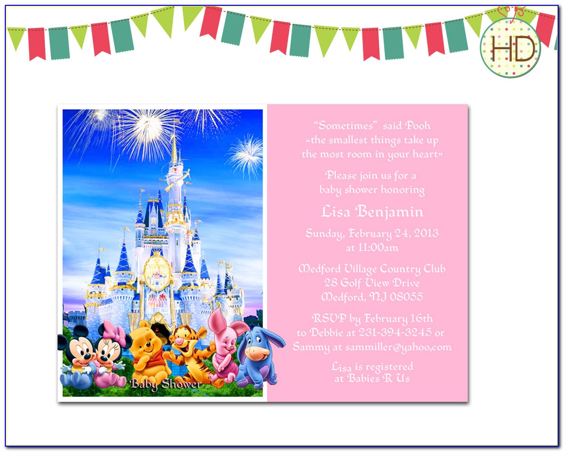 Disney Princess Baby Shower Invitations