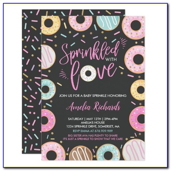 Donut Sprinkle Baby Shower Invitations