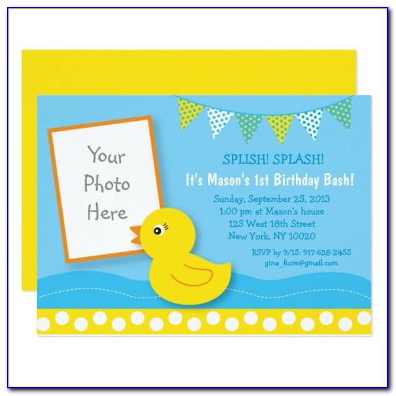 Duck First Birthday Invitations