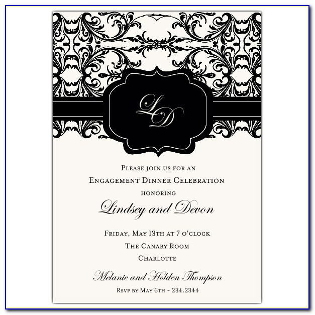 Elegant Black White Wedding Invitations