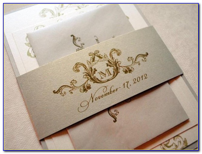 Elegant Gold And Ivory Wedding Invitations