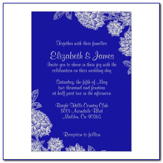 Elegant Royal Blue Wedding Invitations