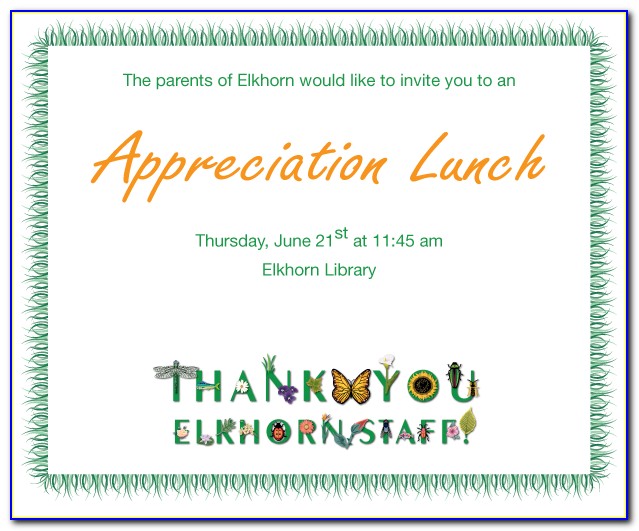 Employee Appreciation Luncheon Invitation Wording