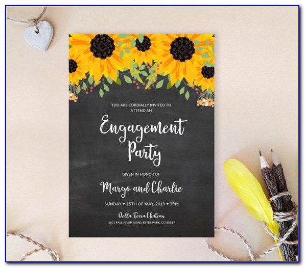 Engagement Sunflower Themed Invitations