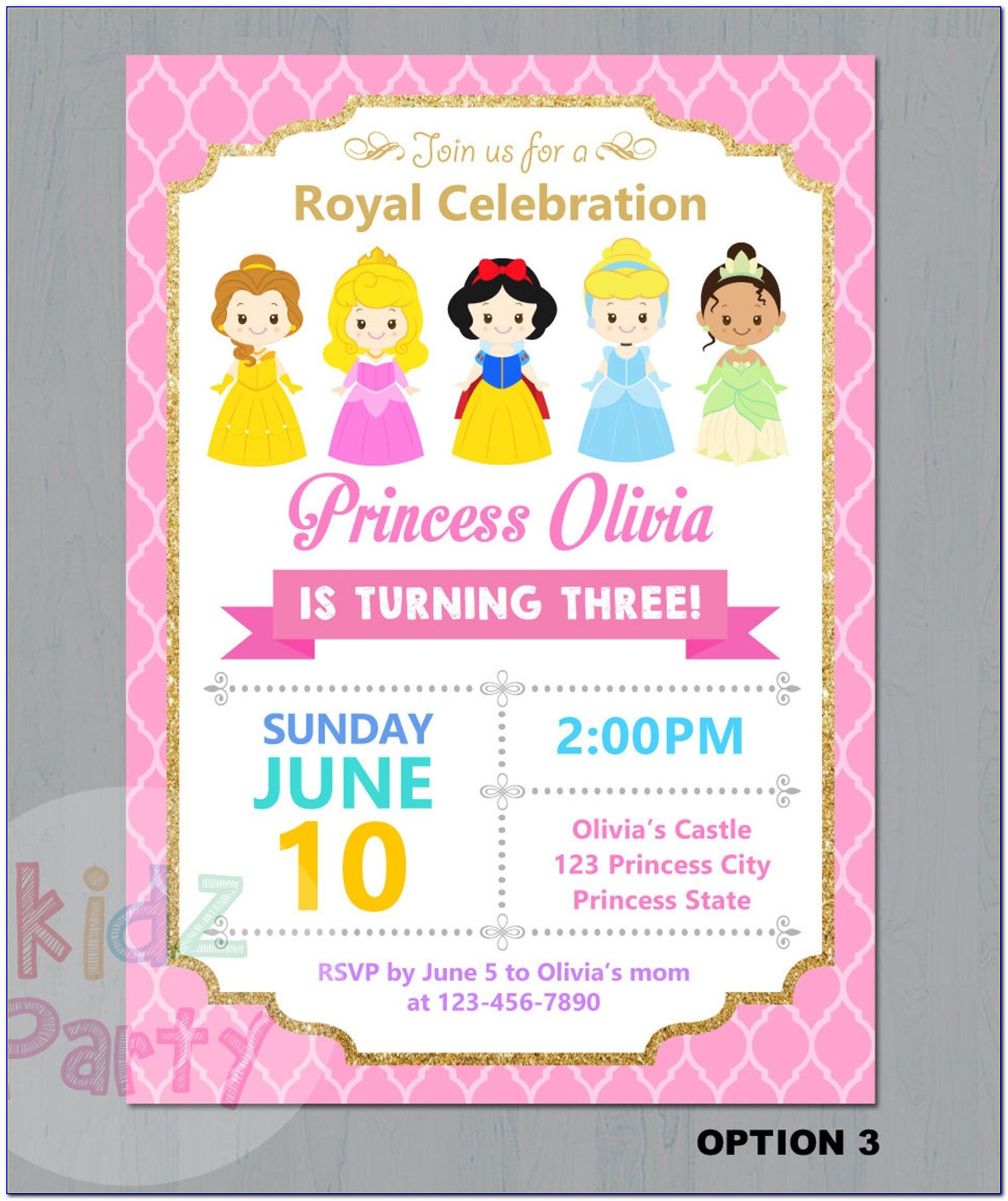 Etsy Princess Baby Shower Invitations