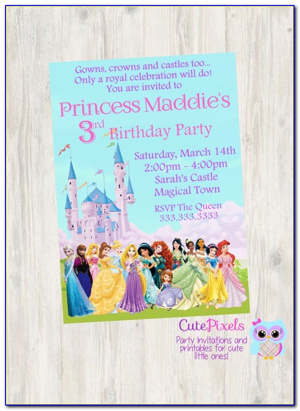 Etsy Princess Party Invitations