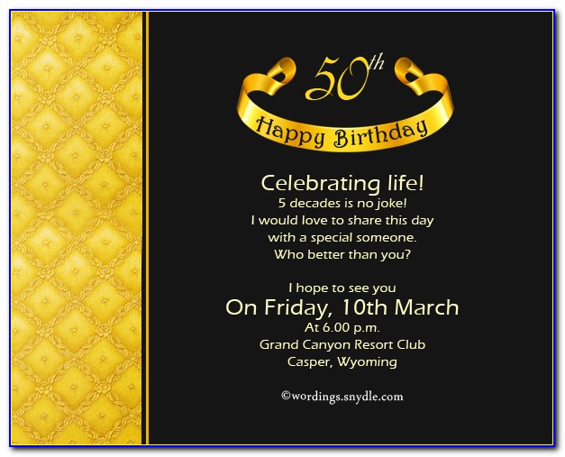 Examples Of 50th Birthday Invitations