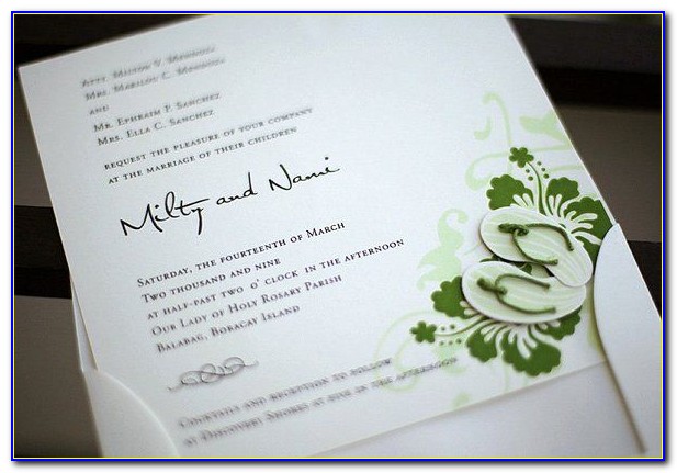 Filipino Wedding Invitation Sample