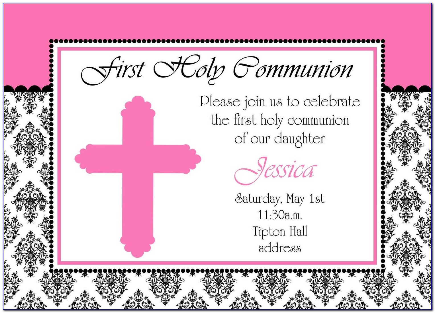 First Holy Communion Invitation Message