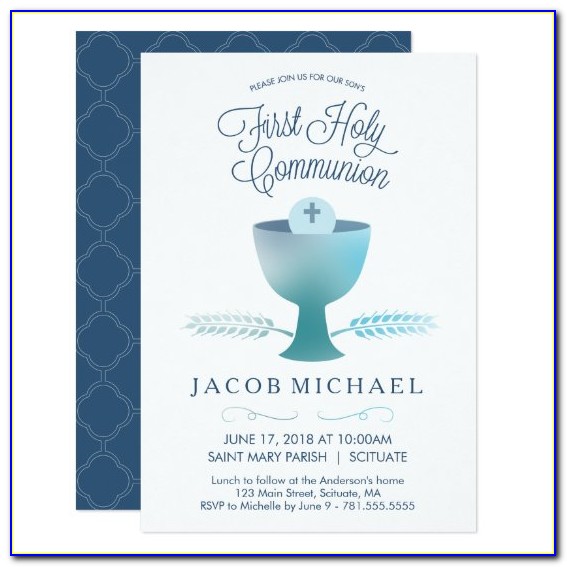 First Holy Communion Invitations Boy