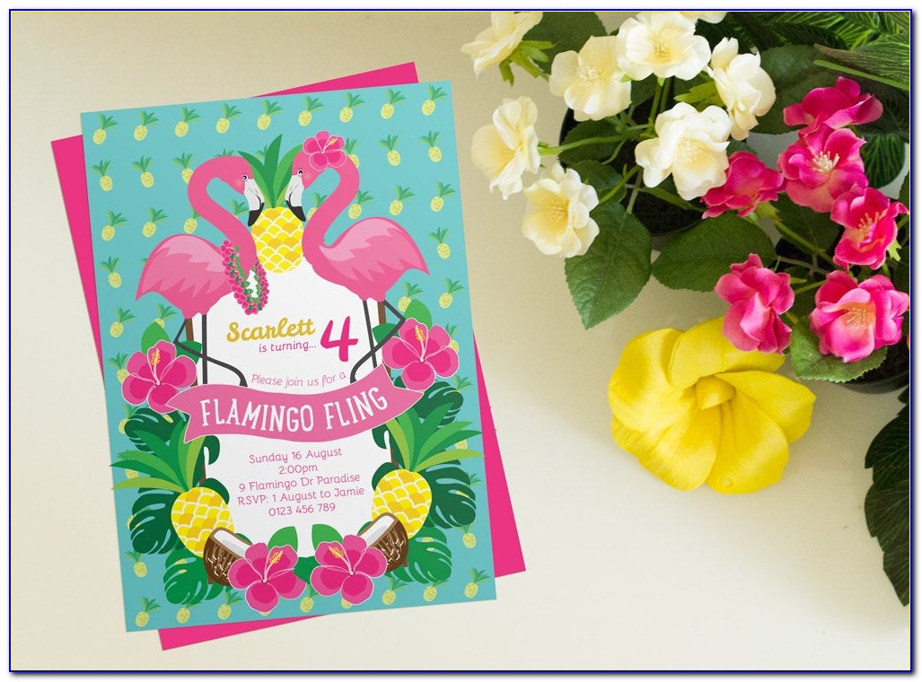Flamingo And Pineapple Invitations Free