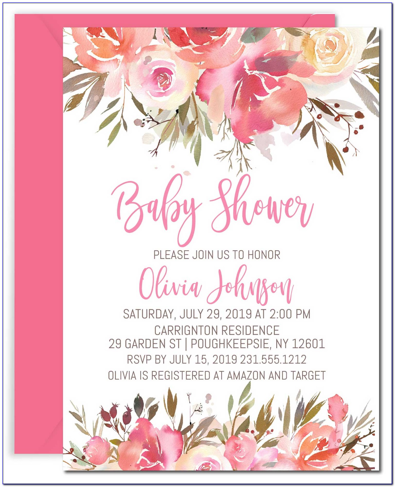 Floral Baby Invitations