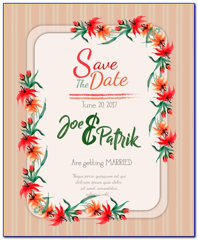 Floral Background For Wedding Invitation