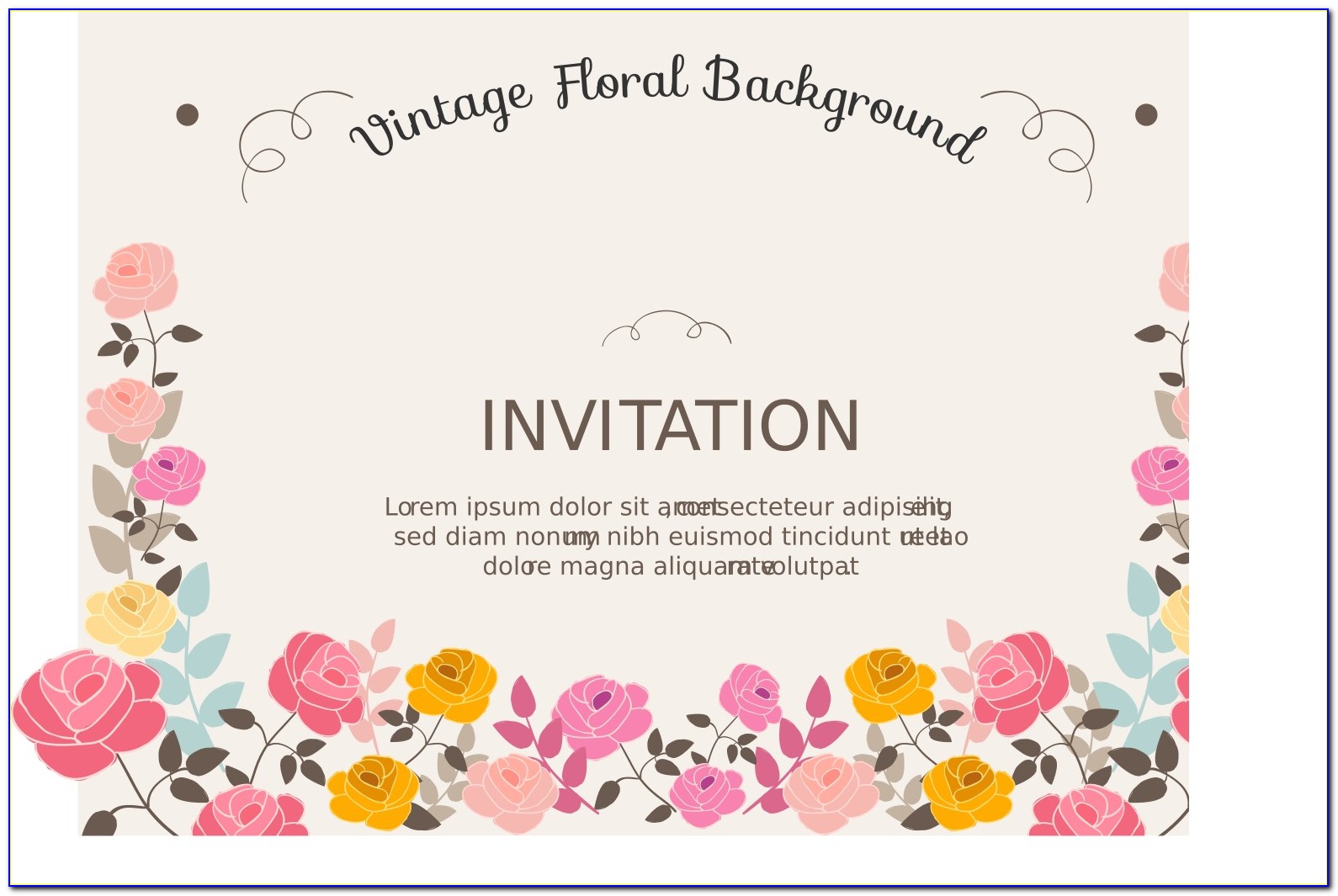 Floral Background Invitation Free