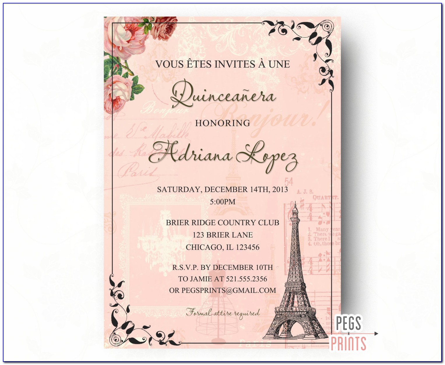 Formal Quinceanera Invitations