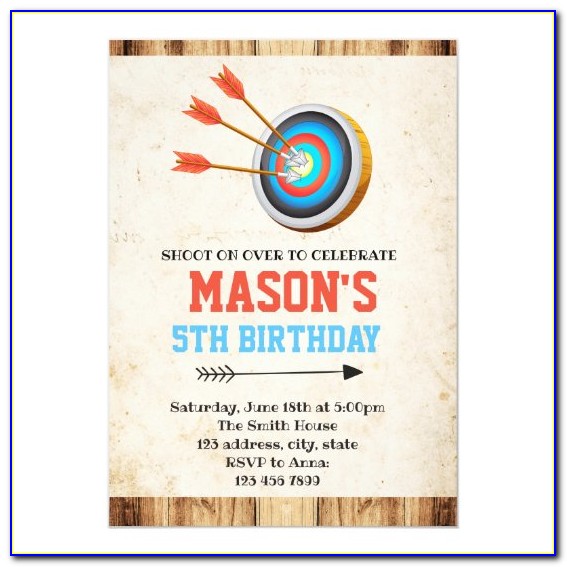 Free Archery Birthday Party Invitations