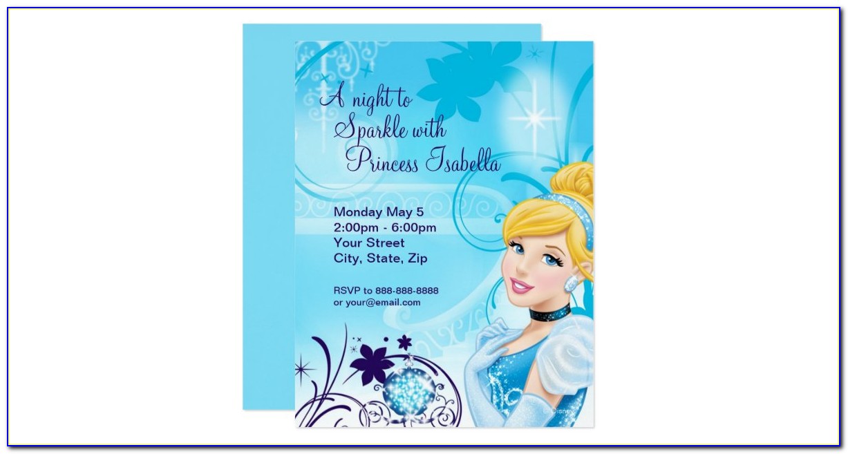Free Cinderella Birthday Invitation Card