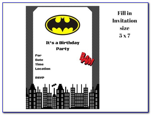 Free Downloadable Batman Invitations
