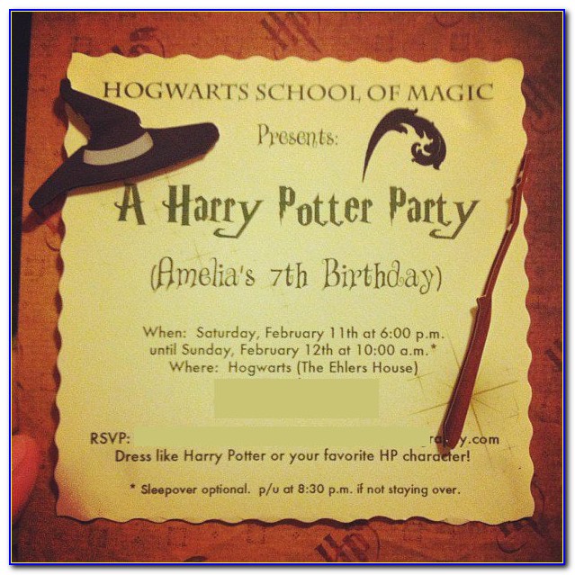 Free Downloadable Harry Potter Invitations