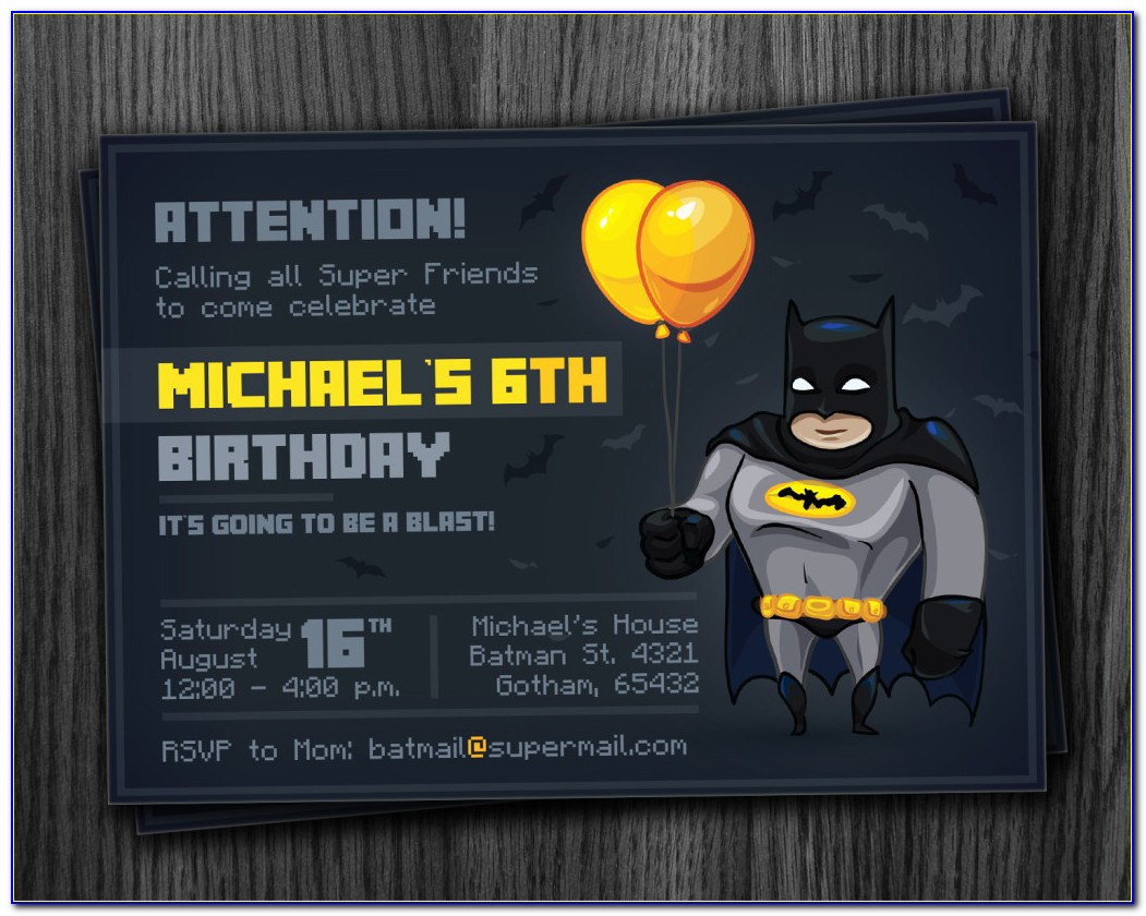 Free Editable Batman Invitations