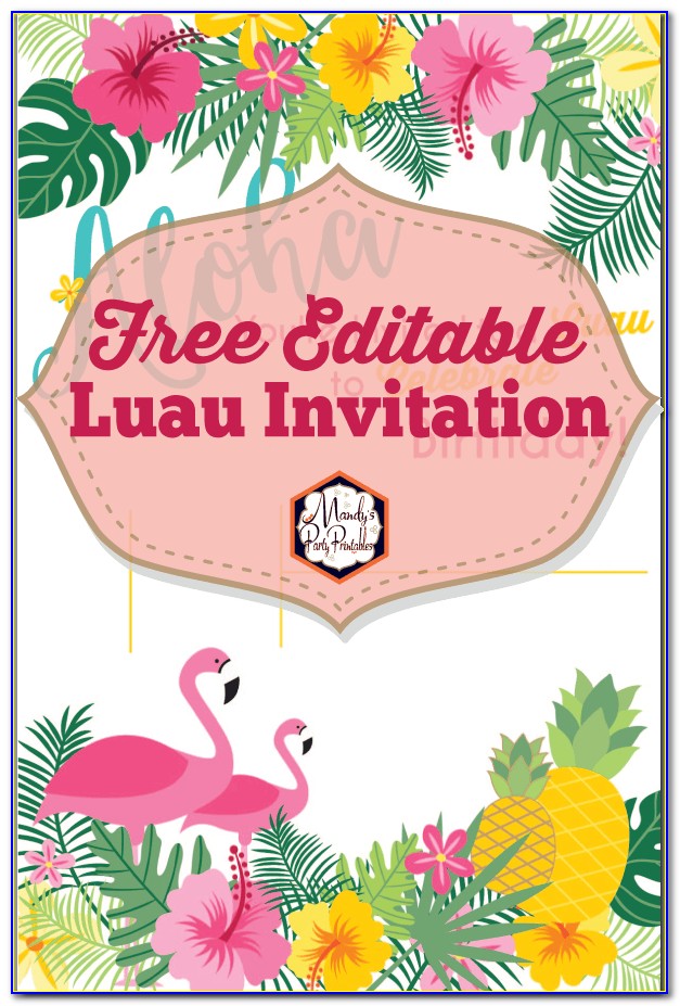 Free Editable Luau Invitation