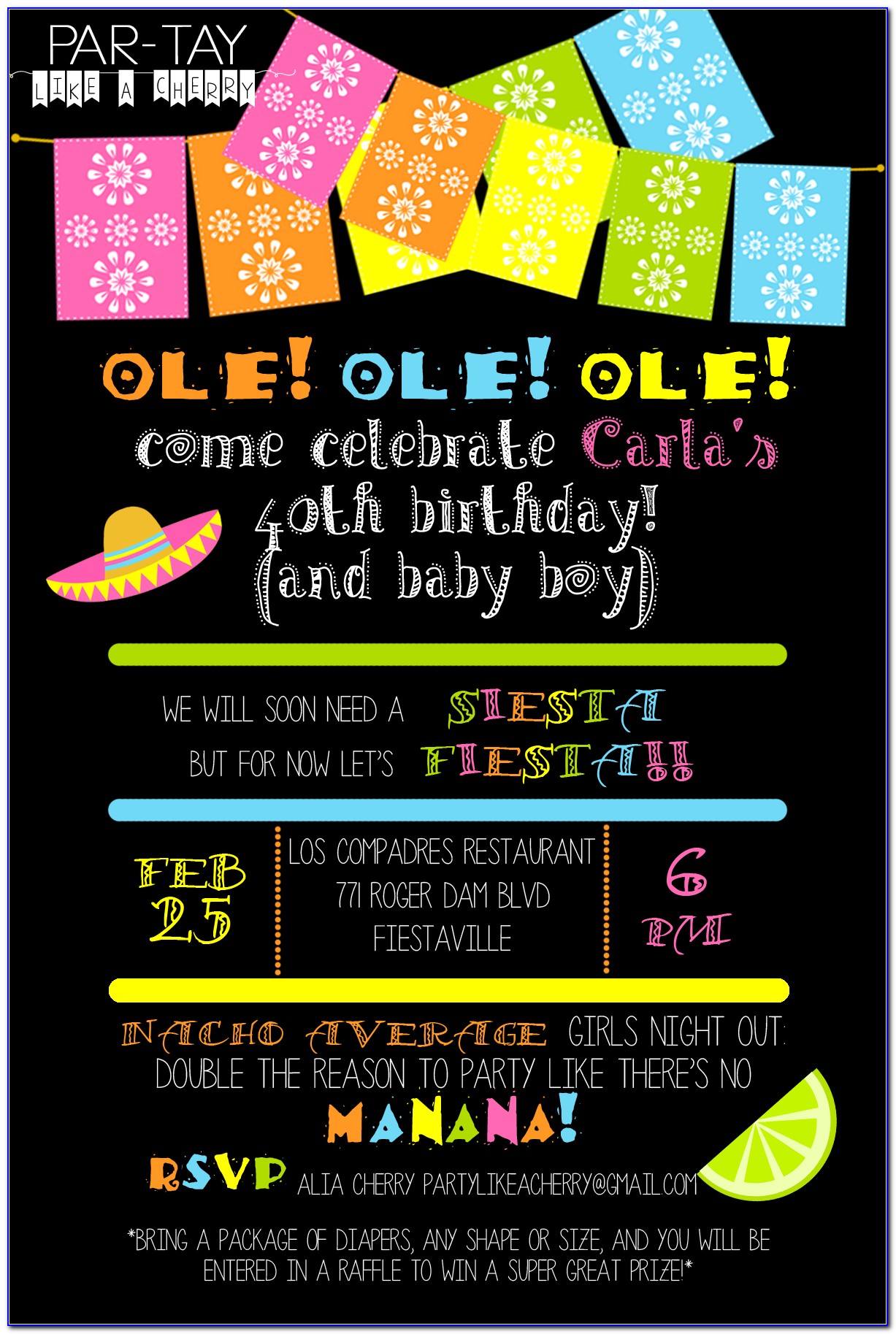 Free Fiesta Birthday Invitations