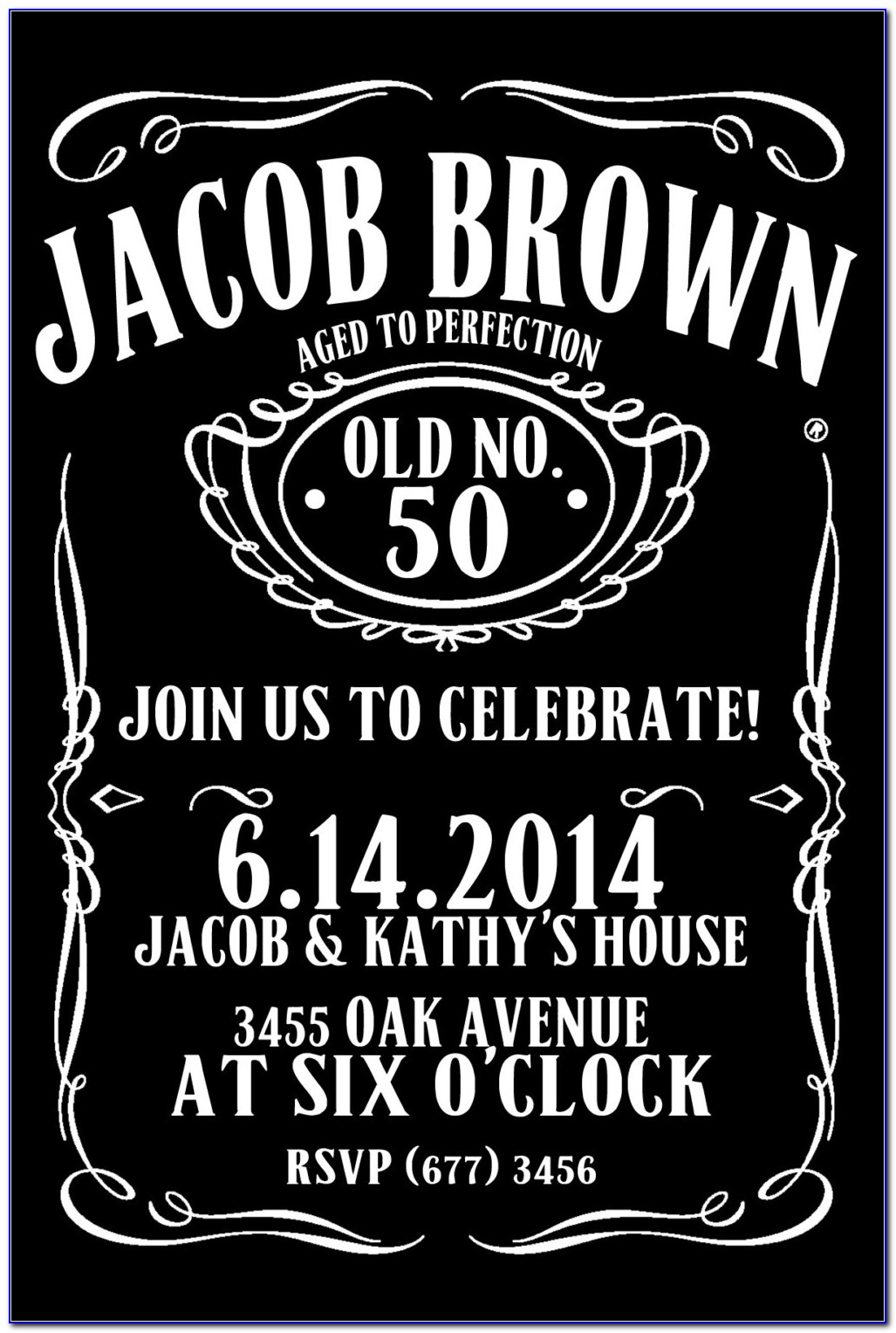 Free Jack Daniels Birthday Invitations