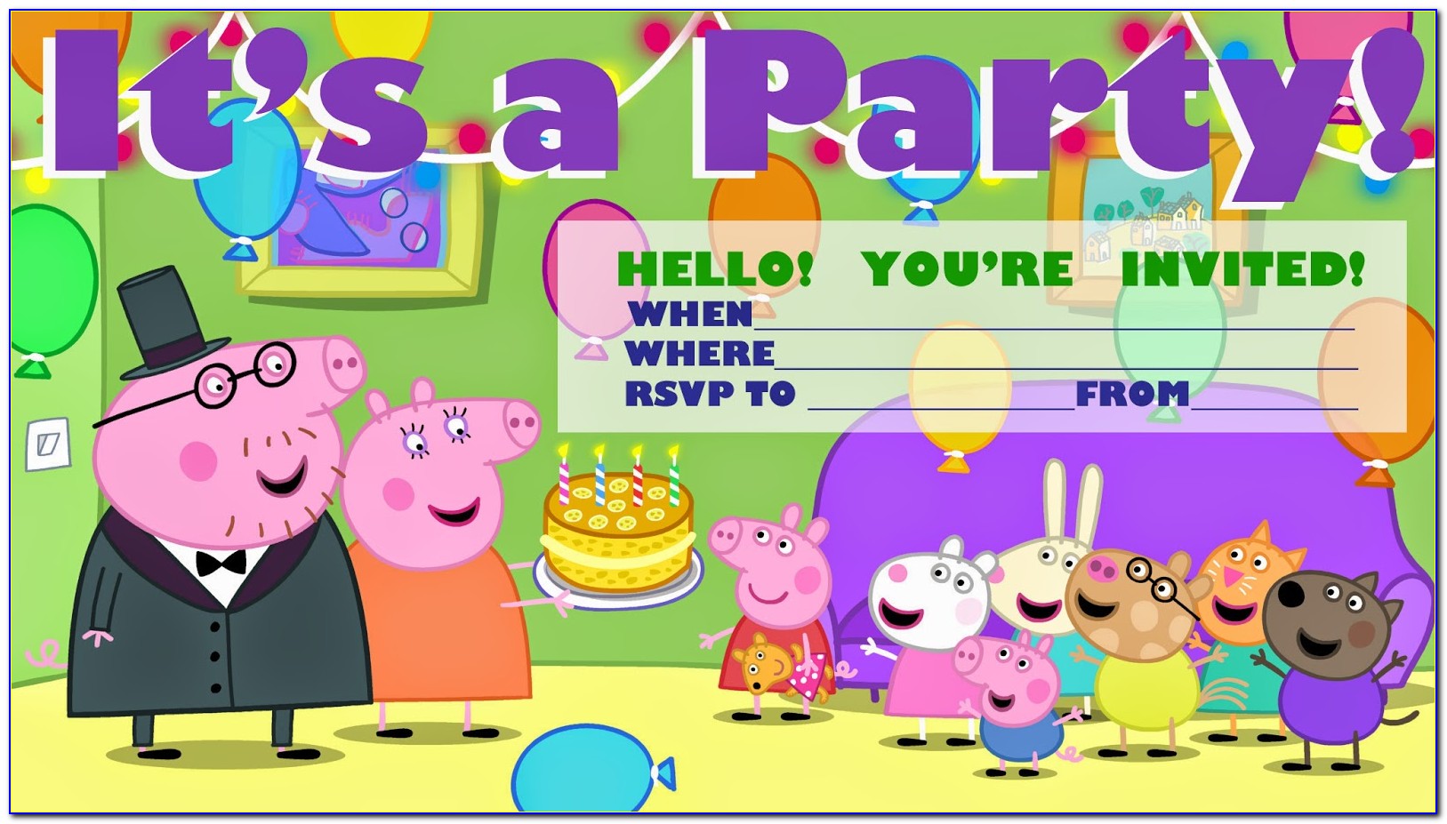 Free Peppa Pig Birthday Invitations Downloads