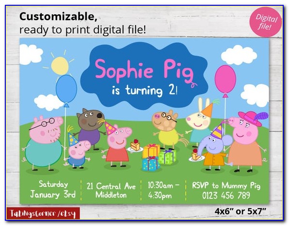 Free Peppa Pig Party Invitations Download