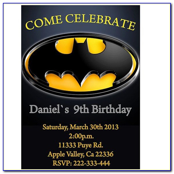 Free Printable Batman Invitations