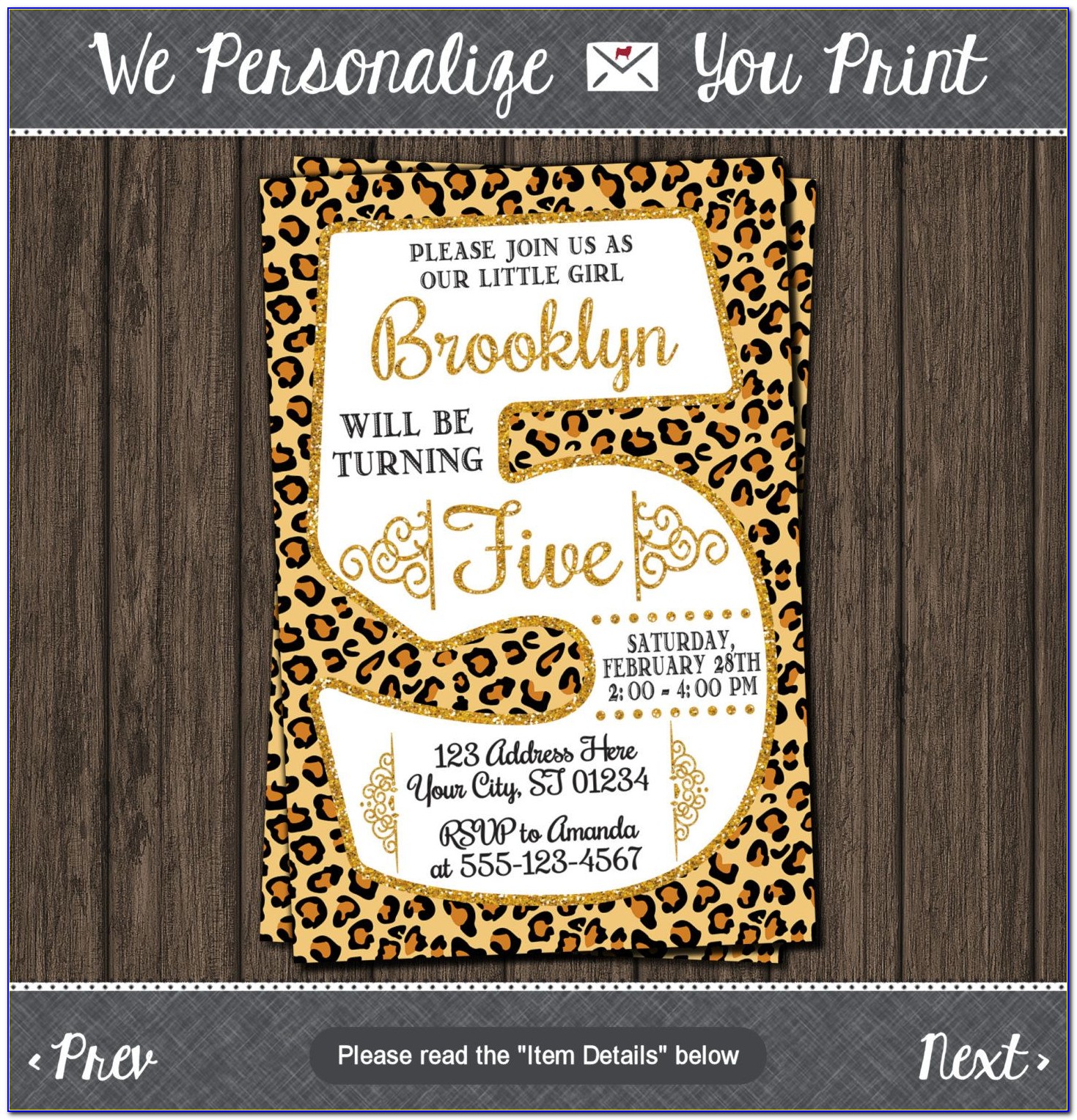 Free Printable Cheetah Birthday Invitations