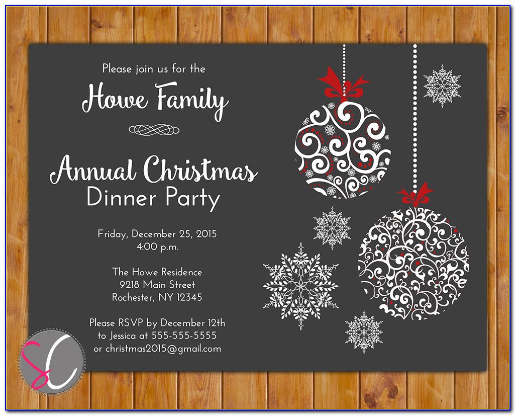 Free Printable Christmas Dinner Party Invitations
