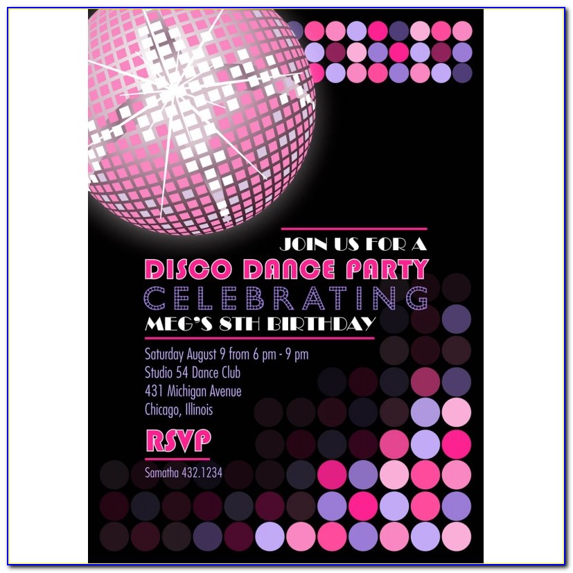 Free Printable Disco Party Invitations